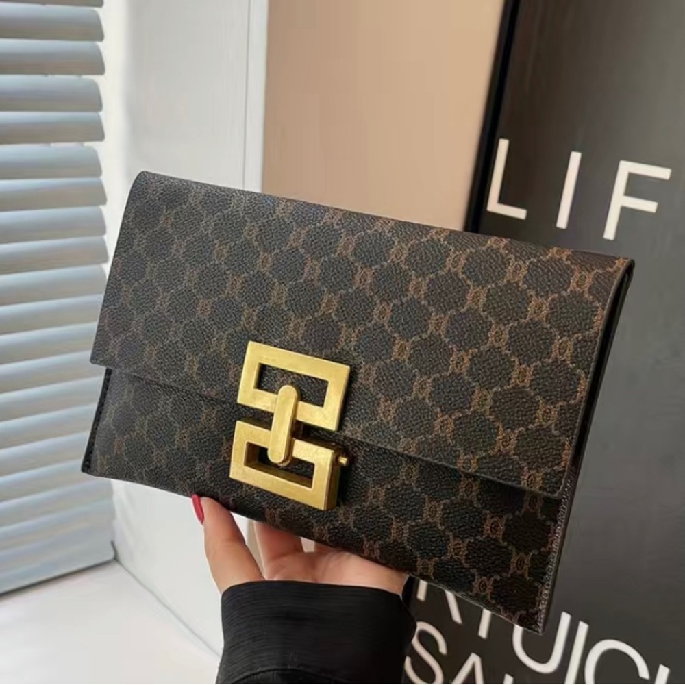 Classic Vintage Clutch Wallet, Flap Geometric Pattern Coin Purse,